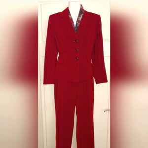 Kasper Classic Red Pantsuit